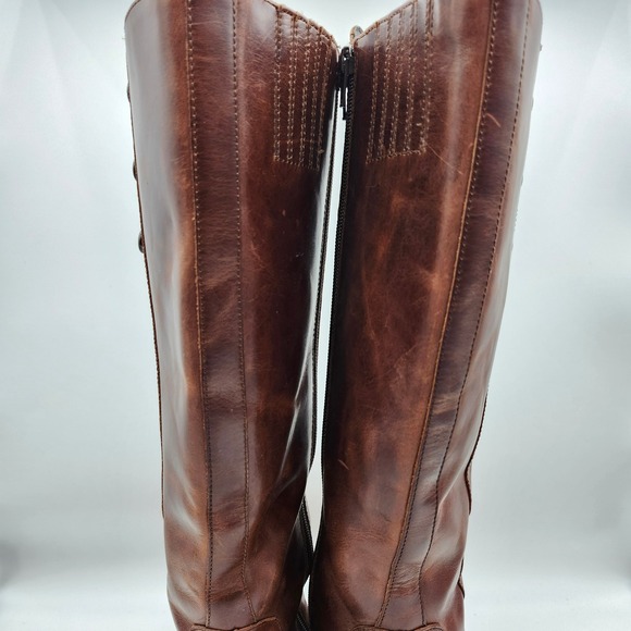 BORN Belinda Tall Knee High Riding Boots Brown Leather Buttons Womens sz 9 - Picture 6 of 12